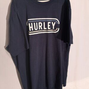 Hurley Men's Size Large Navy w/ Hurley Logo on Front Short Sleeve T-shirt